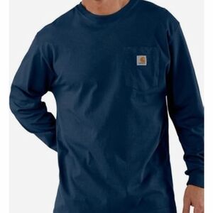 Carhartt Deep Navy Long-Sleeve Pocket Shirt
